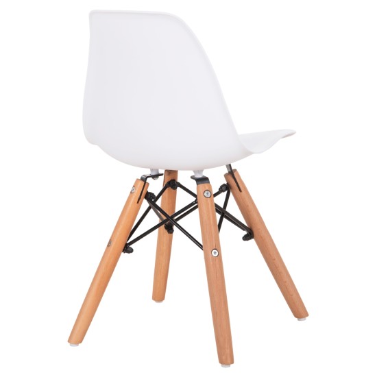 ΚΑΡΕΚΛΑ TWIST KID HM8453.01 ΞΥΛΙΝΑ ΠΟΔΙΑ Κ ΚΑΘΙΣΜΑ PP ΛΕΥΚΟ 31x34x55.5Υεκ
