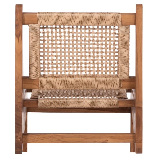 ΚΑΡΕΚΛΑ LOUNGE LUKILLA HM9913 ΞΥΛΟ TEAK ΣΕ ΦΥΣΙΚΟ--ΣΥΝΘ.ΣΧΟΙΝΙ ΜΠΕΖ 55,5x74x65Υεκ.