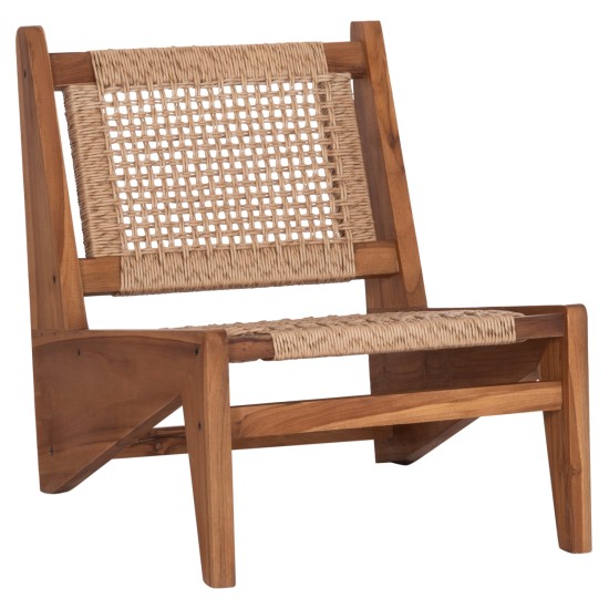 ΚΑΡΕΚΛΑ LOUNGE LUKILLA HM9913 ΞΥΛΟ TEAK ΣΕ ΦΥΣΙΚΟ--ΣΥΝΘ.ΣΧΟΙΝΙ ΜΠΕΖ 55,5x74x65Υεκ.