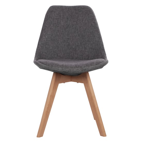 ΚΑΡΕΚΛΑ VEGAS ΜΕ ΞΥΛΙΝΑ ΠΟΔΙΑ ΚΑΙ ΜΕ ΥΦΑΣΜΑ ΓΚΡΙ HM0033.50 48Χ55Χ82 ΕΚ