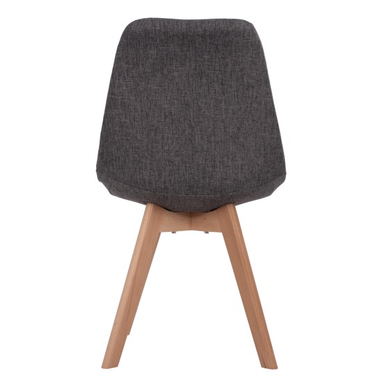 ΚΑΡΕΚΛΑ VEGAS ΜΕ ΞΥΛΙΝΑ ΠΟΔΙΑ ΚΑΙ ΜΕ ΥΦΑΣΜΑ ΓΚΡΙ HM0033.50 48Χ55Χ82 ΕΚ