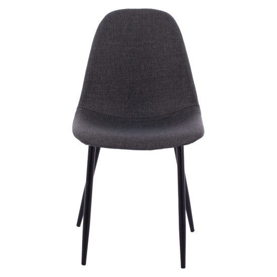 ΚΑΡΕΚΛΑ LEONARDO ΜΕ ΥΦΑΣΜΑ ΓΚΡΙ ΣΚΟΥΡΟ ΚΑΙ ΜΑΥΡΑ ΜΕΤΑΛΛΙΚΑ ΠΟΔΙΑ HM00100.16 43,5x59x84Υ εκ.