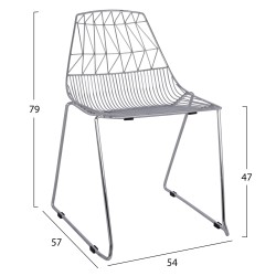 ΚΑΡΕΚΛΑ ΜΕΤΑΛΛΙΚΗ ΑΣΗΜΙ ICARUS HM8010.10 54x57x79cm