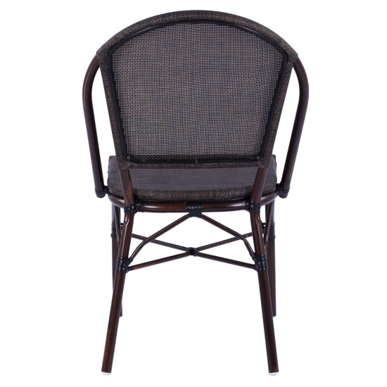 ΚΑΡΕΚΛΑ PRETORIA ΜΕΤΑΛΛΙΚΗ BAMBOO LOOK ΚΑΦΕ HM5718 54x62x89 εκ.