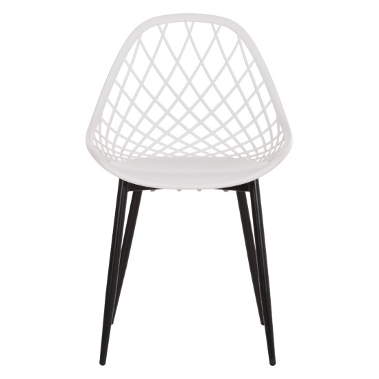 ΚΑΡΕΚΛΑ ΠΟΛΥΠΡΟΠΥΛΕΝΙΟΥ ΛΕΥΚΗ LIO ΜΕ ΜΕΤΑΛΛΙΚΑ ΠΟΔΙΑ ΜΑΥΡΑ HM9524.01 52x53x82Υ εκ.