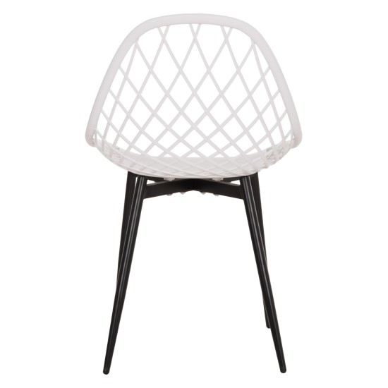 ΚΑΡΕΚΛΑ ΠΟΛΥΠΡΟΠΥΛΕΝΙΟΥ ΛΕΥΚΗ LIO ΜΕ ΜΕΤΑΛΛΙΚΑ ΠΟΔΙΑ ΜΑΥΡΑ HM9524.01 52x53x82Υ εκ.