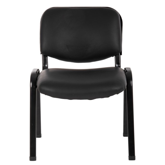 ΚΑΡΕΚΛΑ JANISHA HM1010.01 ΜΕ ΔΕΡΜΑΤΙΝΗ PU ΜΑΥΡΟ 53,5x59x77 εκ.