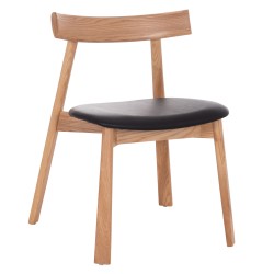 KΑΡΕΚΛΑ ΤΡΑΠΕΖΑΡΙΑΣ SEKAN HM18245.04 RUBBERWOOD-ΜΑΥΡΟ PU 60x54x72Υεκ