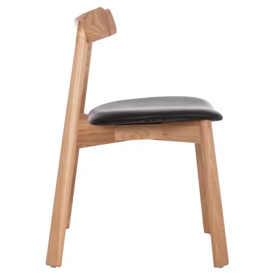 KΑΡΕΚΛΑ ΤΡΑΠΕΖΑΡΙΑΣ SEKAN HM18245.04 RUBBERWOOD-ΜΑΥΡΟ PU 60x54x72Υεκ