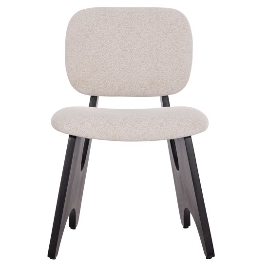 ΚΑΡΕΚΛΑ ΤΡΑΠΕΖΑΡΙΑΣ BELLISI HM18248.02 ΕΚΡΟΥ ΥΦΑΣΜΑ-PLYWOOD ΣΕ ΜΑΥΡΟ 53x56x78Υεκ.
