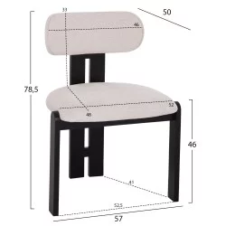 ΚΑΡΕΚΛΑ ΤΡΑΠΕΖΑΡΙΑΣ KARVO HM18252.02 ΕΚΡΟΥ ΥΦΑΣΜΑ--ΞΥΛΟ ΣΕ ΜΑΥΡΟ 57x50x78,5Υεκ.