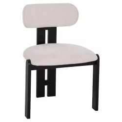 ΚΑΡΕΚΛΑ ΤΡΑΠΕΖΑΡΙΑΣ KARVO HM18252.02 ΕΚΡΟΥ ΥΦΑΣΜΑ--ΞΥΛΟ ΣΕ ΜΑΥΡΟ 57x50x78,5Υεκ.