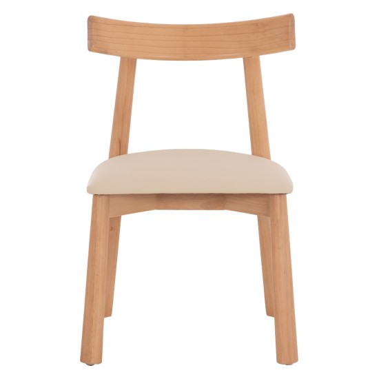 KΑΡΕΚΛΑ ΤΡΑΠΕΖΑΡΙΑΣ OSORIO HM18335.11 RUBBERWOOD ΦΥΣΙΚΟ-ΕΚΡΟΥ PU 51x55x74Υεκ