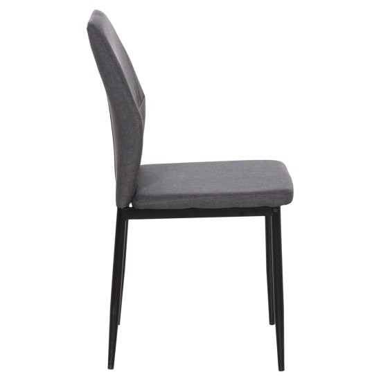 ΚΑΡΕΚΛΑ ΤΡΑΠΕΖΑΡΙΑΣ DIAZ HM18346.01 ΓΚΡΙ ΥΦΑΣΜΑ-ΜΕΤΑΛΛΙΚΑ ΠΟΔΙΑ ΜΑΥΡΑ 43x52x87Υεκ.