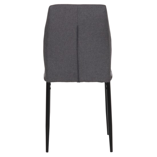 ΚΑΡΕΚΛΑ ΤΡΑΠΕΖΑΡΙΑΣ DIAZ HM18346.01 ΓΚΡΙ ΥΦΑΣΜΑ-ΜΕΤΑΛΛΙΚΑ ΠΟΔΙΑ ΜΑΥΡΑ 43x52x87Υεκ.