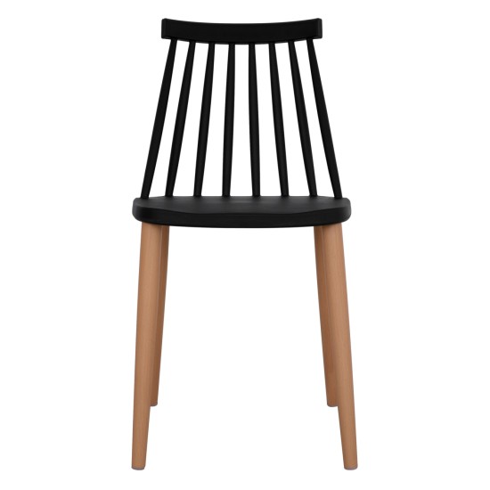 ΚΑΡΕΚΛΑ ΤΡΑΠΕΖΑΡΙΑΣ HM8052.02 VANESSA ΜΑΥΡΗ ΜΕ ΜΕΤΑΛΛΙΚΑ ΠΟΔΙΑ 43x46,5x82 εκ.