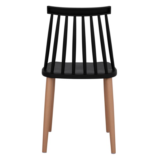 ΚΑΡΕΚΛΑ ΤΡΑΠΕΖΑΡΙΑΣ HM8052.02 VANESSA ΜΑΥΡΗ ΜΕ ΜΕΤΑΛΛΙΚΑ ΠΟΔΙΑ 43x46,5x82 εκ.