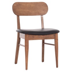 KΑΡΕΚΛΑ ΤΡΑΠΕΖΑΡΙΑΣ SEKOR HM9945.03 ΚΑΡΥΔΙ RUBBERWOOD-ΜΑΥΡΟ PU 51x48x79Υεκ