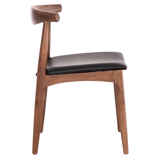 KΑΡΕΚΛΑ ΤΡΑΠΕΖΑΡΙΑΣ ALOR HM9947.03 RUBBERWOOD ΚΑΡΥΔΙ-ΜΑΥΡΟ PU 55x51x75Υεκ