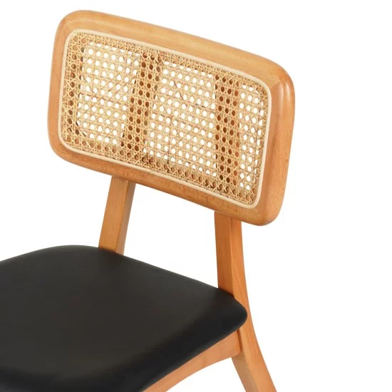 KΑΡΕΚΛΑ ΤΡΑΠΕΖΑΡΙΑΣ LUFFY HM9953.01 ΞΥΛΟ ΟΞΙΑΣ ΦΥΣΙΚΟ-ΜΑΥΡΟ PU 47x60x80Υεκ.