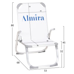 ΚΑΡΕΚΛΑΚΙ ΠΑΡΑΛΙΑΣ ΑΛΟΥΜΙΝΙΟΥ ΒΑΡ.ΤΥΠΟΥ ΥΠΕΡΥΨΩΜΕΝΟ ALMIRA HM6431.10 ΓΚΡΙ 53x68x80Υεκ