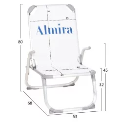 ΚΑΡΕΚΛΑΚΙ ΠΑΡΑΛΙΑΣ ΑΛΟΥΜΙΝΙΟΥ ΒΑΡ.ΤΥΠΟΥ ΥΠΕΡΥΨΩΜΕΝΟ ALMIRA HM6431.10 ΓΚΡΙ 53x68x80Υεκ