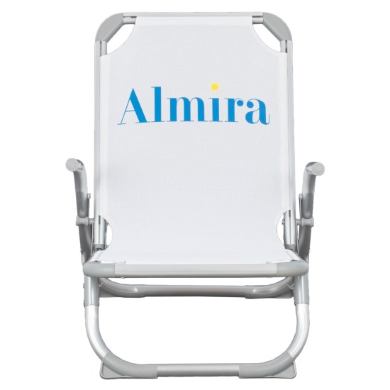 ΚΑΡΕΚΛΑΚΙ ΠΑΡΑΛΙΑΣ ΨΗΛΗ ΠΛΑΤΗ ALMIRA HM5053.03 ΒΑΡΕΩΣ ΤΥΠΟΥ ΛΕΥΚΟ ΑΛΟΥΜΙΝΙΟΥ 56x70x66 εκ.