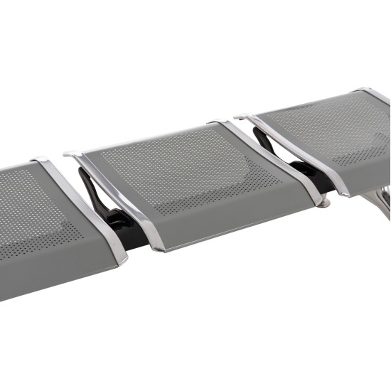 ΚΑΘΙΣΜΑ ΑΝΑΜΟΝΗΣ ΑΝΑΜΟΝΗΣ Τ.ΑΕΡΟΔΡΟΜΙΟΥ 3ΘΕΣΙΟ AVIATOR HM18404 ΜΕΤΑΛΛΟ MESH ΓΚΡΙ 148x50x40Υεκ