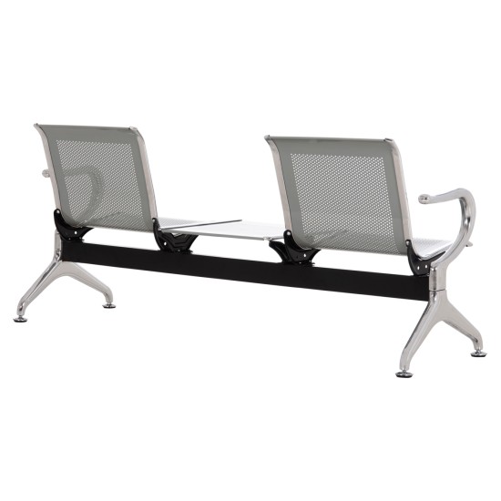 ΚΑΘΙΣΜΑ ΑΝΑΜΟΝΗΣ Τ.ΑΕΡΟΔΡΟΜΙΟΥ 2ΘΕΣΙΟ+ΤΡΑΠΕΖΙ AVIATOR HM18402 ΜΕΤΑΛΛΟ MESH ΓΚΡΙ 170x55x76Υεκ