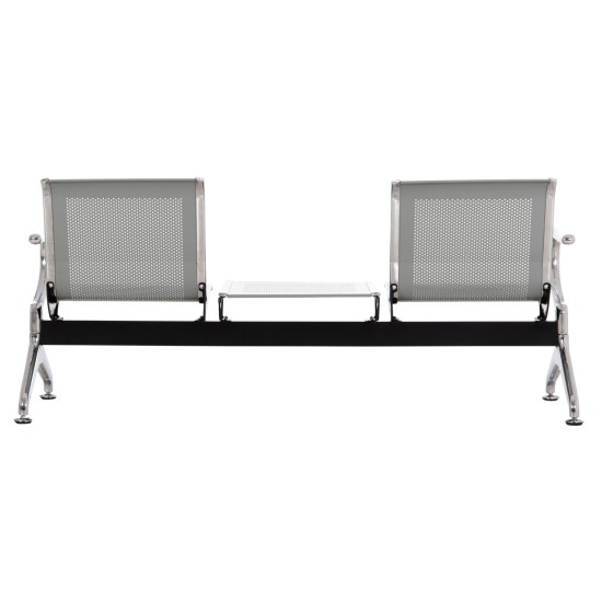 ΚΑΘΙΣΜΑ ΑΝΑΜΟΝΗΣ Τ.ΑΕΡΟΔΡΟΜΙΟΥ 2ΘΕΣΙΟ+ΤΡΑΠΕΖΙ AVIATOR HM18402 ΜΕΤΑΛΛΟ MESH ΓΚΡΙ 170x55x76Υεκ