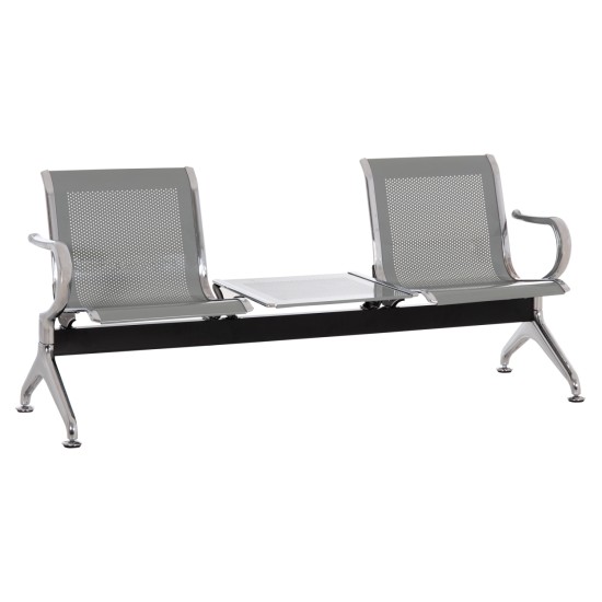 ΚΑΘΙΣΜΑ ΑΝΑΜΟΝΗΣ Τ.ΑΕΡΟΔΡΟΜΙΟΥ 2ΘΕΣΙΟ+ΤΡΑΠΕΖΙ AVIATOR HM18402 ΜΕΤΑΛΛΟ MESH ΓΚΡΙ 170x55x76Υεκ