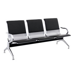 ΚΑΘΙΣΜΑ ΑΝΑΜΟΝΗΣ Τ.ΑΕΡΟΔΡΟΜΙΟΥ 3ΘΕΣΙΟ AVIATOR HM18400 ΜΕΤΑΛΛΟ ΜΕ PU ΜΑΥΡΟ 171x64x77Υ