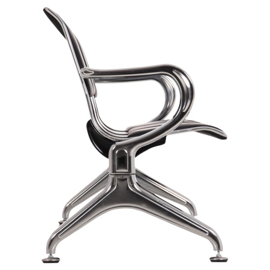 ΚΑΘΙΣΜΑ ΑΝΑΜΟΝΗΣ Τ.ΑΕΡΟΔΡΟΜΙΟΥ 3ΘΕΣΙΟ AVIATOR HM18400 ΜΕΤΑΛΛΟ ΜΕ PU ΜΑΥΡΟ 172x55x76Υ