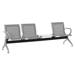 ΚΑΘΙΣΜΑ ΑΝΑΜΟΝΗΣ Τ.ΑΕΡΟΔΡΟΜΙΟΥ 3ΘΕΣΙΟ+ΤΡΑΠΕΖΙ AVIATOR HM18403 ΜΕΤΑΛΛΟ MESH ΓΚΡΙ 223x55x76Υεκ