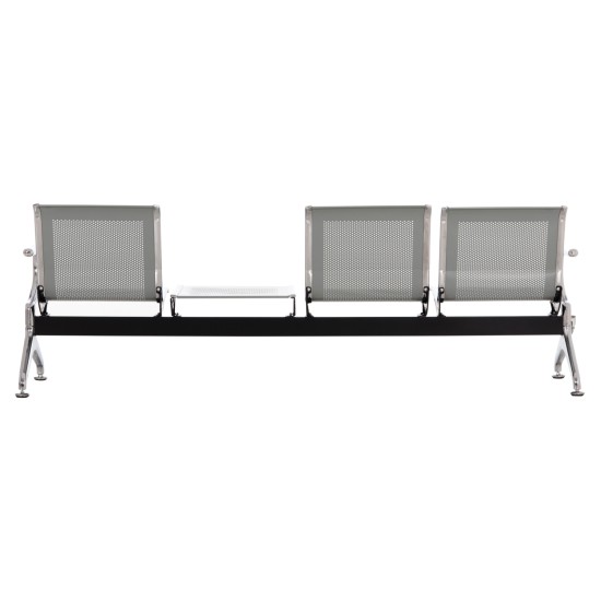 ΚΑΘΙΣΜΑ ΑΝΑΜΟΝΗΣ Τ.ΑΕΡΟΔΡΟΜΙΟΥ 3ΘΕΣΙΟ+ΤΡΑΠΕΖΙ AVIATOR HM18403 ΜΕΤΑΛΛΟ MESH ΓΚΡΙ 223x55x76Υεκ