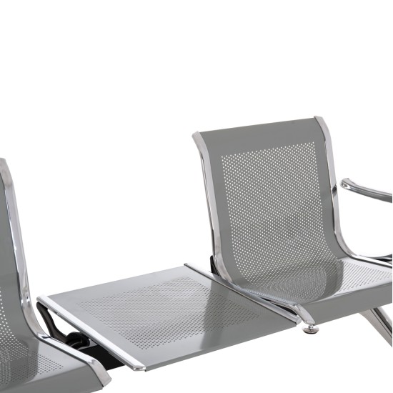 ΚΑΘΙΣΜΑ ΑΝΑΜΟΝΗΣ Τ.ΑΕΡΟΔΡΟΜΙΟΥ 3ΘΕΣΙΟ+ΤΡΑΠΕΖΙ AVIATOR HM18403 ΜΕΤΑΛΛΟ MESH ΓΚΡΙ 223x55x76Υεκ