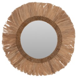 ΚΑΘΡΕΠΤΗΣ ΣΤΡΟΓΓΥΛΟΣ ΜΕ ΠΛΑΙΣΙΟ ΑΠΟ ΑΜΠΑΚΑ ΣΕ ΧΡΩΜΑ ΦΥΣΙΚΟ Φ90x4,5x90Yεκ. HM7730