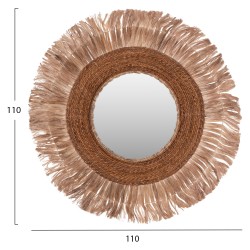 ΚΑΘΡΕΠΤΗΣ ΣΤΡΟΓΓΥΛΟΣ ΜΕ ΠΛΑΙΣΙΟ ΙΝΕΣ ΑΜΠΑΚΑ ΧΡΩΜΑ ΦΥΣΙΚΟ ΜΑΥΡΟ Φ100εκ.HM7749