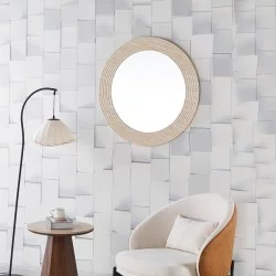ΚΑΘΡΕΠΤΗΣ ΤΟΙΧΟΥ FONTE HM4880 ΠΛΑΙΣΙΟ MDF ΜΕ PVC ΣΕ ΧΡΩΜΑΤΙΣΜΟ ΤΡΑΒΕΡΤΙΝΑΣ Φ80εκ.