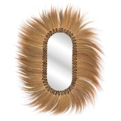 ΚΑΘΡΕΠΤΗΣ ΤΟΙΧΟΥ ΟΒΑΛ ΙΝΕΣ RAYUNG GRASS ΣΕ ΧΡΩΜΑ ΦΥΣΙΚΟ ΜΑΥΡΟ 110x5x160Yεκ.HM7803