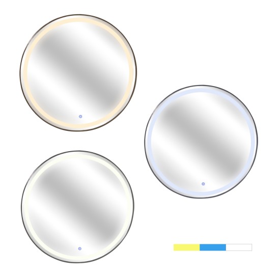 ΚΑΘΡΕΠΤΗΣ ΤΟΙΧΟΥ ΣΤΡΟΓΓΥΛΟΣ ROUNDER HM4503.01 ΑΛΟΥΜΙΝΙΟ ΣΕ ΜΑΥΡΟ-ΦΩΤΙΣΜΟΣ LED Φ80εκ.