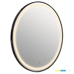 ΚΑΘΡΕΠΤΗΣ ΤΟΙΧΟΥ ΣΤΡΟΓΓΥΛΟΣ ROUNDER HM4503.01 ΑΛΟΥΜΙΝΙΟ ΣΕ ΜΑΥΡΟ-ΦΩΤΙΣΜΟΣ LED Φ80εκ.