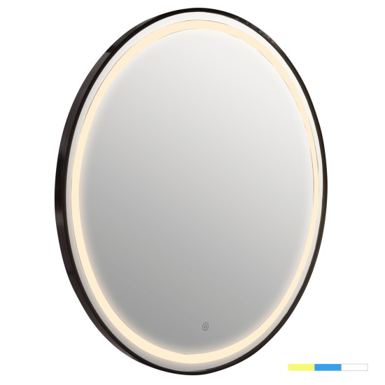 ΚΑΘΡΕΠΤΗΣ ΤΟΙΧΟΥ ΣΤΡΟΓΓΥΛΟΣ ROUNDER HM4503.01 ΑΛΟΥΜΙΝΙΟ ΣΕ ΜΑΥΡΟ-ΦΩΤΙΣΜΟΣ LED Φ80εκ.