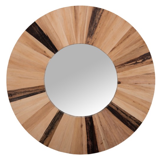 ΚΑΘΡΕΠΤΗΣ ΤΟΙΧΟΥ ΣΤΡΟΓΓΥΛΟΣ HM7839 ΠΛΑΙΣΙΟ ΙΝΕΣ ΦΟΙΝΙΚΑ ΦΥΣΙΚΟ ΧΡΩΜΑ Φ120x4εκ.