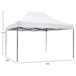 ΚΙΟΣΚΙ/GAZEBO MATTHEW HM6311 ΠΤΥΣΣΟΜΕΝΟ-ΣΚΕΛΕΤΟΣ ΜΕΤΑΛ.ΜΑΥΡΟΣ-ΛΕΥΚΟ ΥΦΑΣΜΑ 3x4,5x3,10Yμ