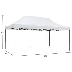 ΚΙΟΣΚΙ/GAZEBO MATTHEW HM6312 ΠΤΥΣΣΟΜΕΝΟ-ΣΚΕΛΕΤΟΣ ΜΕΤΑΛ.ΜΑΥΡΟΣ-ΛΕΥΚΟ ΥΦΑΣΜΑ 3x6x3,10Yμ