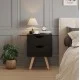 ΚΟΜΟΔΙΝΟ DINKL HM2472.02 ΜΕΛΑΜΙΝΗ-2 ΣΥΡΤΑΡΙΑ-WENGE 29,5x29,5x45Υεκ