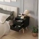 ΚΟΜΟΔΙΝΟ DINKL HM2472.02 ΜΕΛΑΜΙΝΗ-2 ΣΥΡΤΑΡΙΑ-WENGE 29,5x29,5x45Υεκ