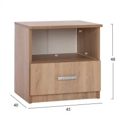ΚΟΜΟΔΙΝΟ ΜΕ ΣΥΡΤΑΡΙ ADLER HM2431.01 ΜΕΛΑΜΙΝΗ SONAMA OAK 45x40x48Υεκ.