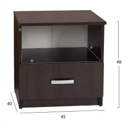 ΚΟΜΟΔΙΝΟ ΜΕ ΣΥΡΤΑΡΙ ADLER HM2431.02 ΜΕΛΑΜΙΝΗ WENGE 45x40x48Υεκ.